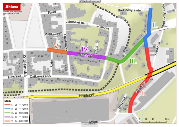 jihlava brnenska ulice mapka 14082014