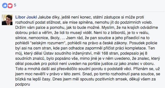 joukl vyjadreni FACEBOOK